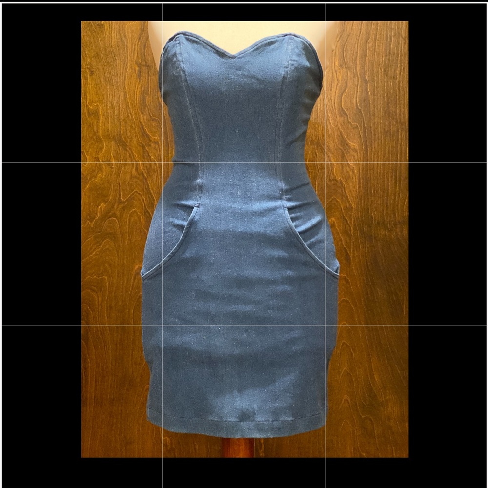 lew magram stretch denim dress